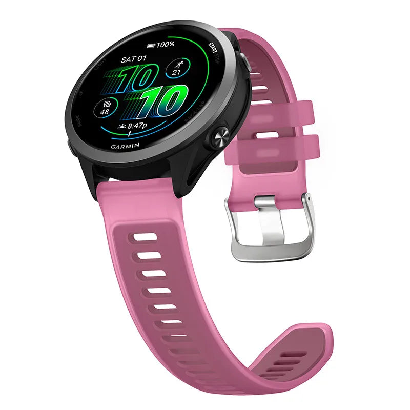 Transparent Candy Color Silicone Strap For Garmin Forerunner 265 265s 255 55 158 165 Music 570 Venu 4 3 3s 2 SQ Vivoactive 6 5