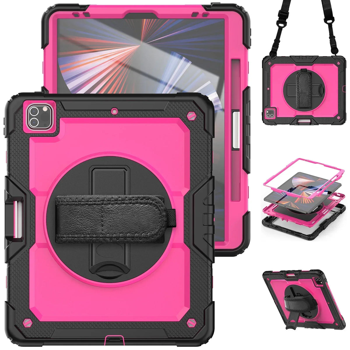 360 Rotation Kids Stand Tablet Case for 2026 New IPad Air 8 M4 11 13 inch , For iPad A19 12th 11th 10th A16 Air 7 6 M3 M2 Cover