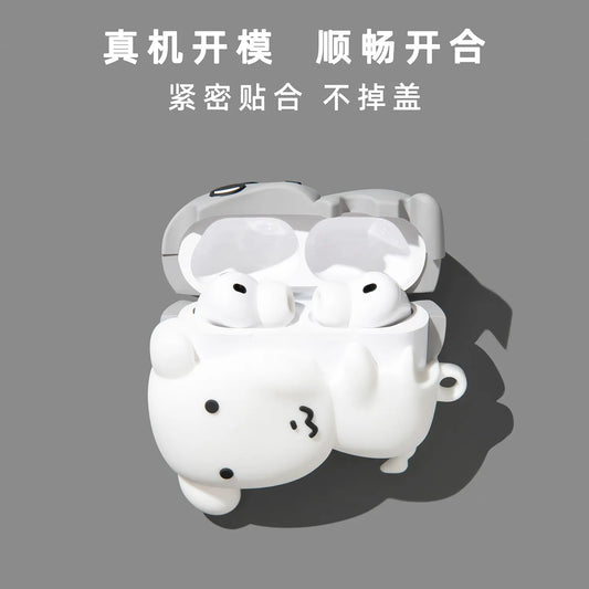 For Airpods 3 4 5 Pro Pro 2 Pro 3 Cute Hugging Dog Cat Silicone Earphone Case Cover