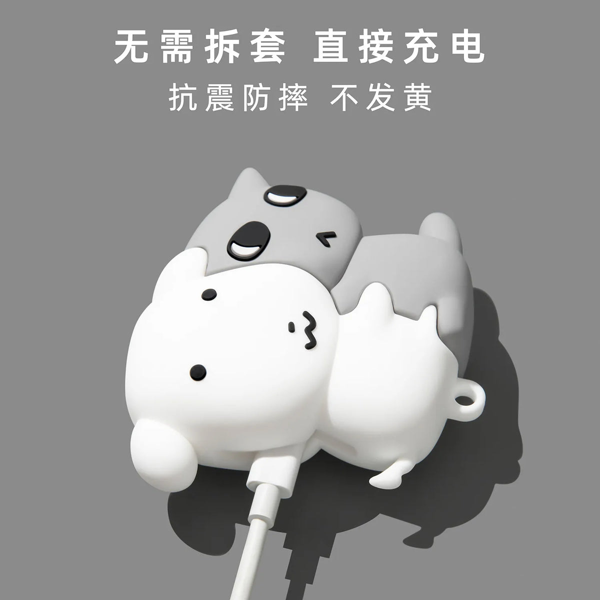 For Airpods 3 4 5 Pro Pro 2 Pro 3 Cute Hugging Dog Cat Silicone Earphone Case Cover