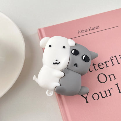 For Airpods 3 4 5 Pro Pro 2 Pro 3 Cute Hugging Dog Cat Silicone Earphone Case Cover