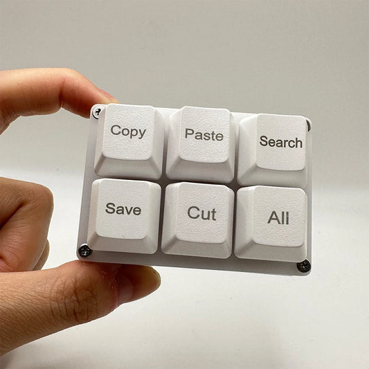6Keys Copy Paste Search Save Cut Keyboard One Handed OSU Keypad Programmable Mechanical Shortcut Macro Keyboard for Working Game
