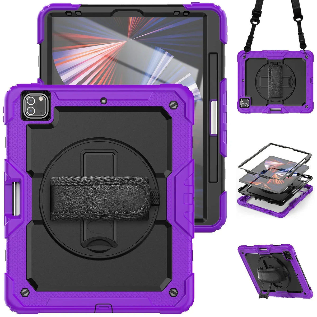 360 Rotation Kids Stand Tablet Case for 2026 New IPad Air 8 M4 11 13 inch , For iPad A19 12th 11th 10th A16 Air 7 6 M3 M2 Cover