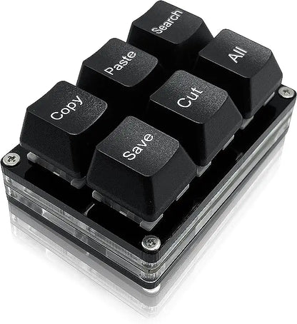 6Keys Copy Paste Search Save Cut Keyboard One Handed OSU Keypad Programmable Mechanical Shortcut Macro Keyboard for Working Game