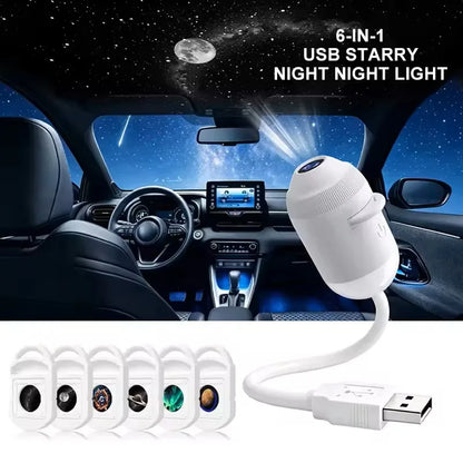 Rotatable Galaxy Starry Sky Projector Portable Car Home Decor 2-in-1 Wiring-free Led Sunset Atmosphere Lamp Children Adult Gifts