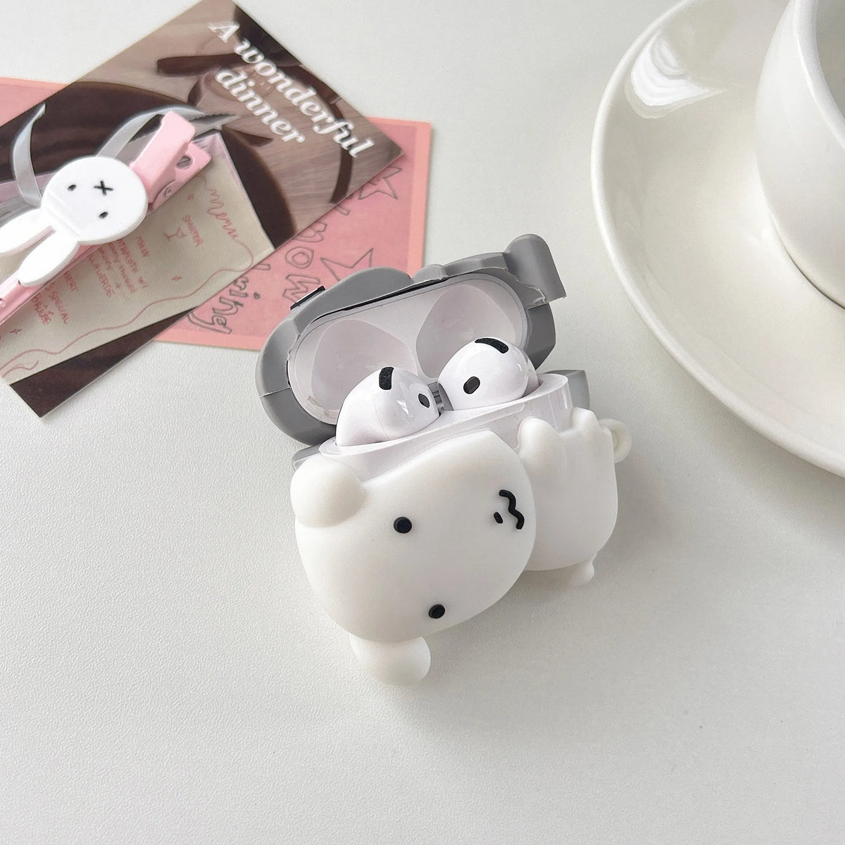 For Airpods 3 4 5 Pro Pro 2 Pro 3 Cute Hugging Dog Cat Silicone Earphone Case Cover