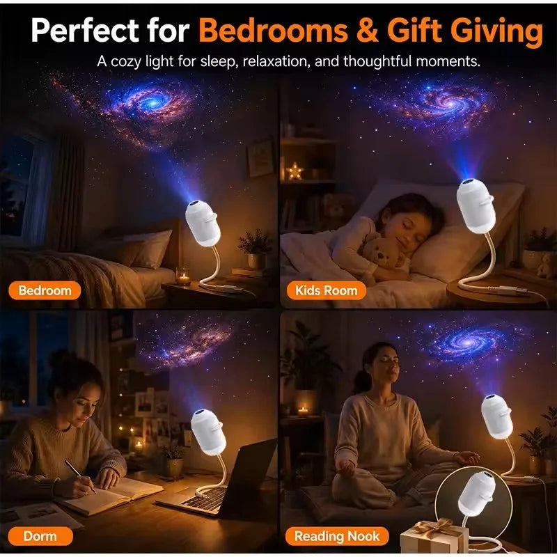 Rotatable Galaxy Starry Sky Projector Portable Car Home Decor 2-in-1 Wiring-free Led Sunset Atmosphere Lamp Children Adult Gifts