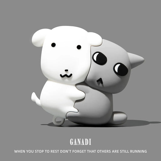 For Airpods 3 4 5 Pro Pro 2 Pro 3 Cute Hugging Dog Cat Silicone Earphone Case Cover