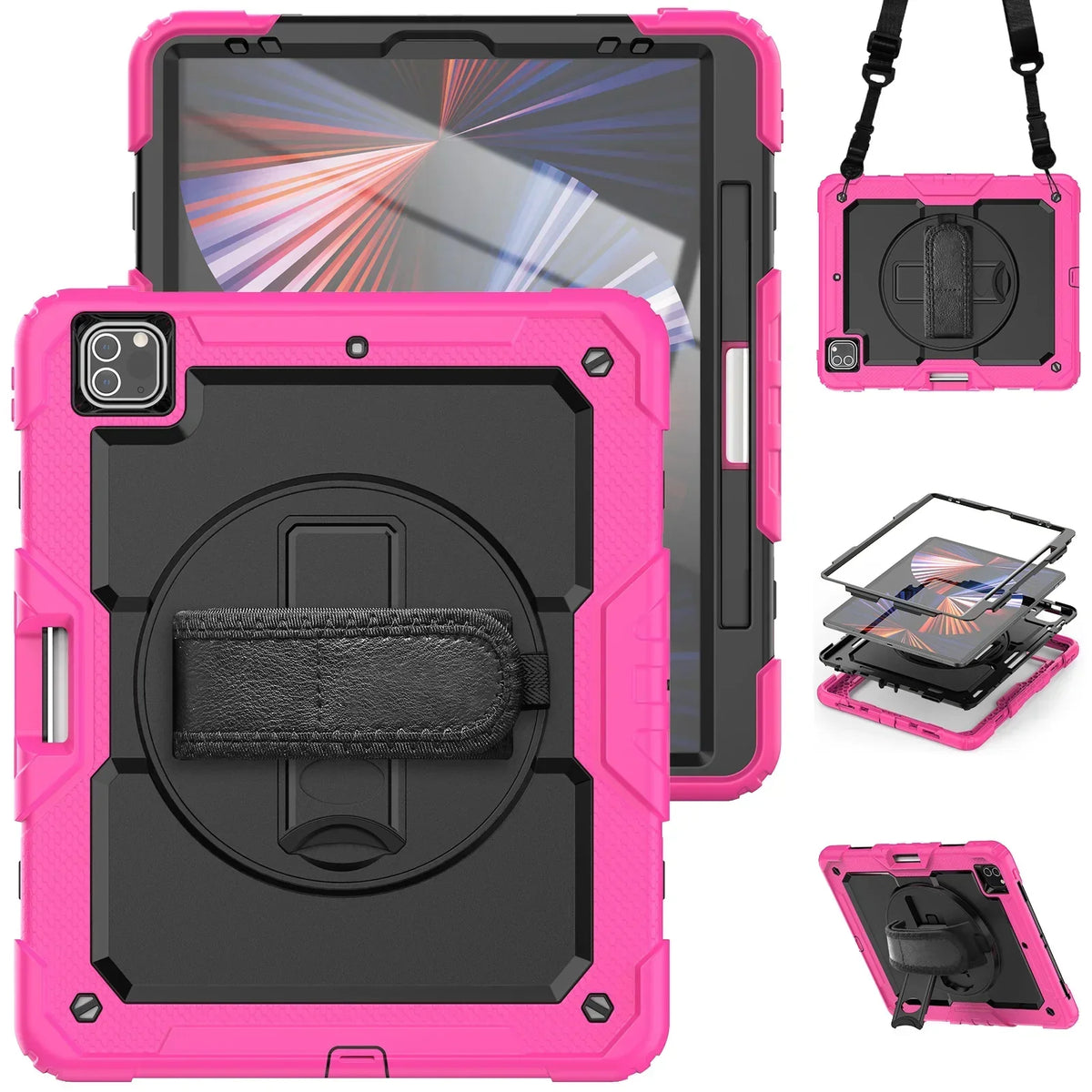 360 Rotation Kids Stand Tablet Case for 2026 New IPad Air 8 M4 11 13 inch , For iPad A19 12th 11th 10th A16 Air 7 6 M3 M2 Cover